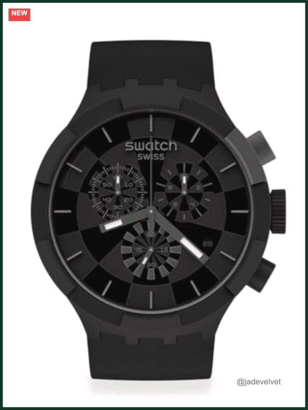Big Bold Chrono Unisex Watch 47mm Plastic Quartz Water Resistant